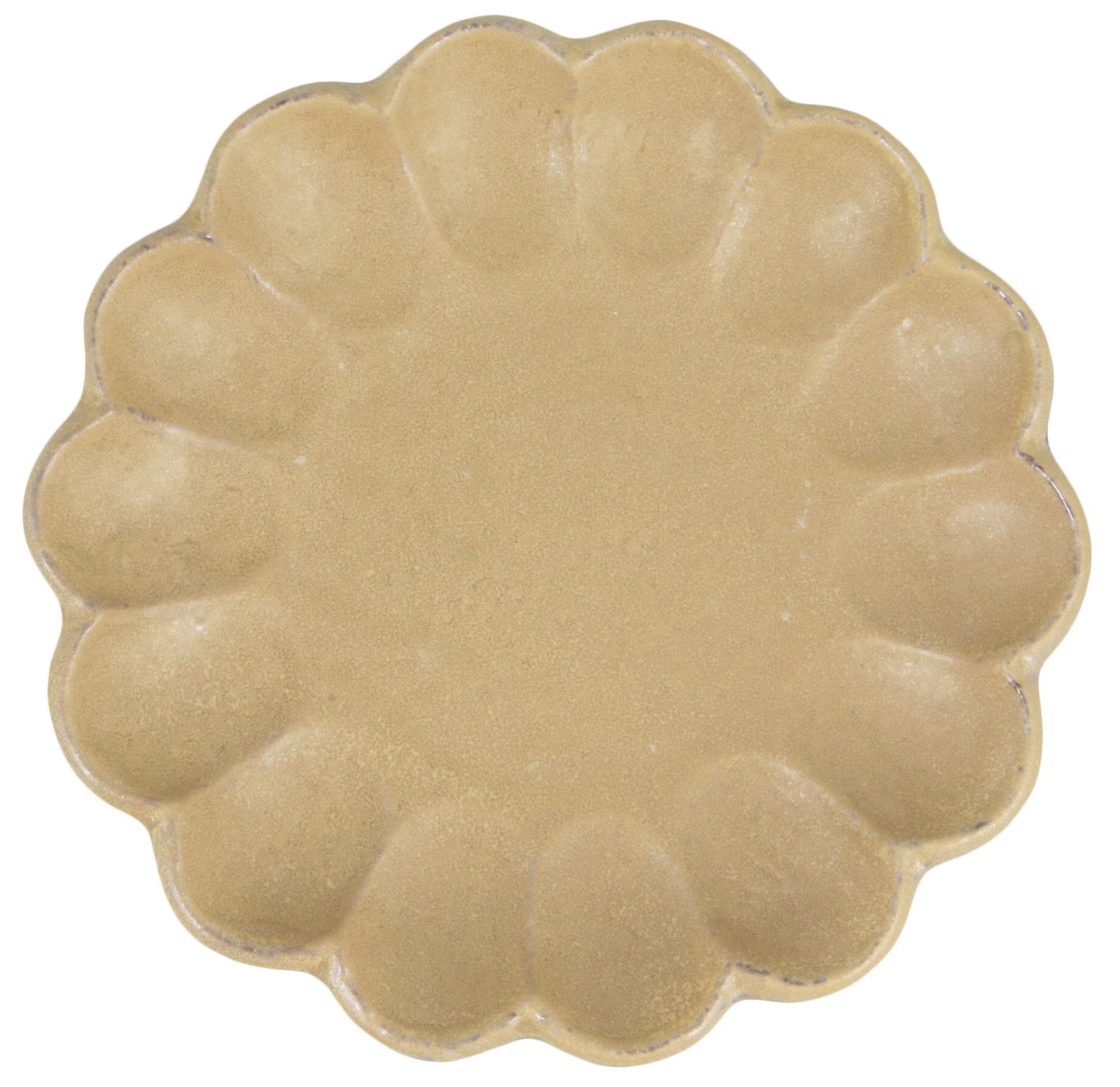 うつわ魯庵 Mino Ware 555-0017 Kaneko Komohei Linka Plate, Medium Plate, Tea, Kneeling Flowers, Diameter Approx. 8.3 inches (21 cm), Microwave and Dishwasher Safe, Made in Japan