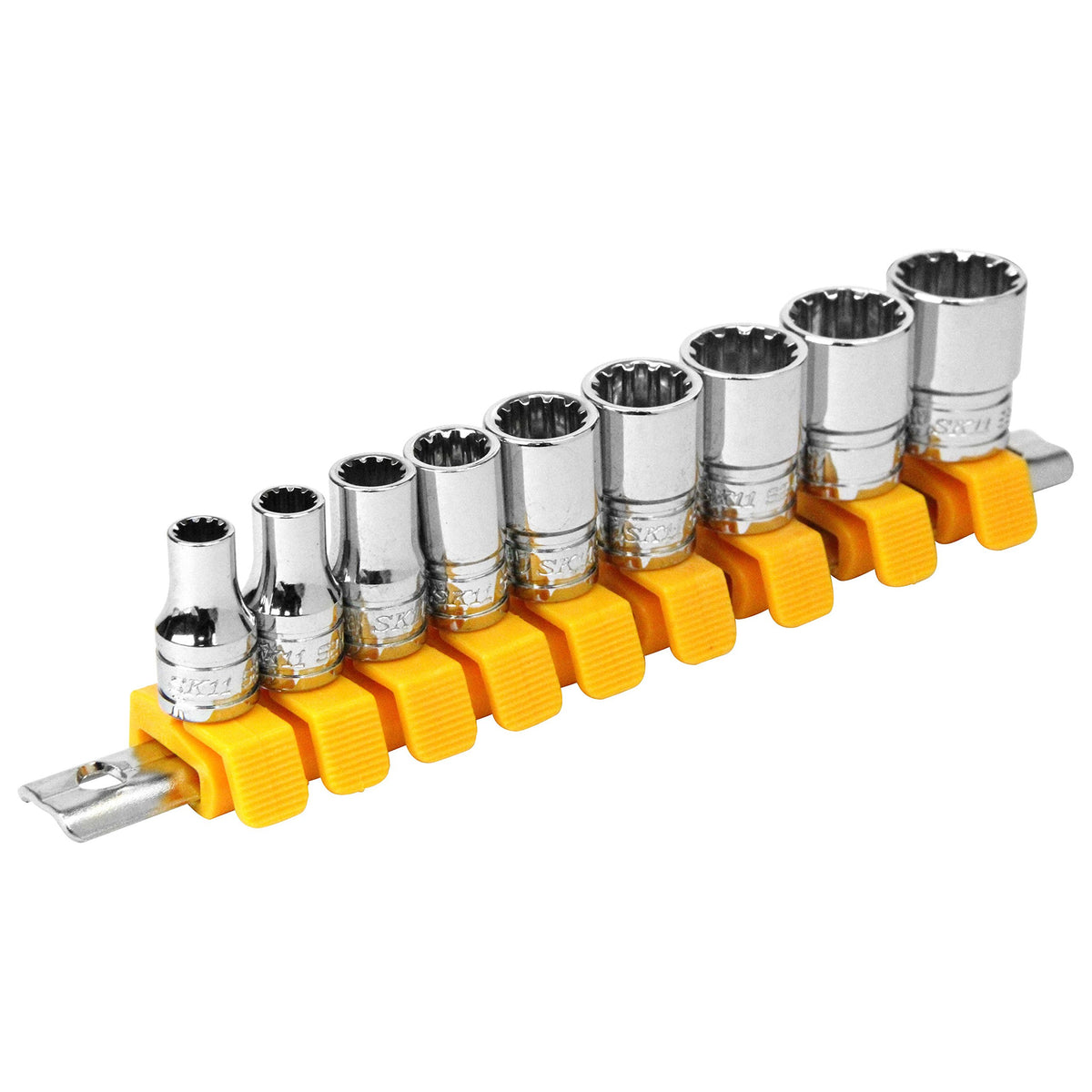SK11 SHS209SP Spline Socket Set, Drive: 0.25 x 0.22 - 0.66 inches (6.35 x 5.5 - 14 mm), 9 Piece Set