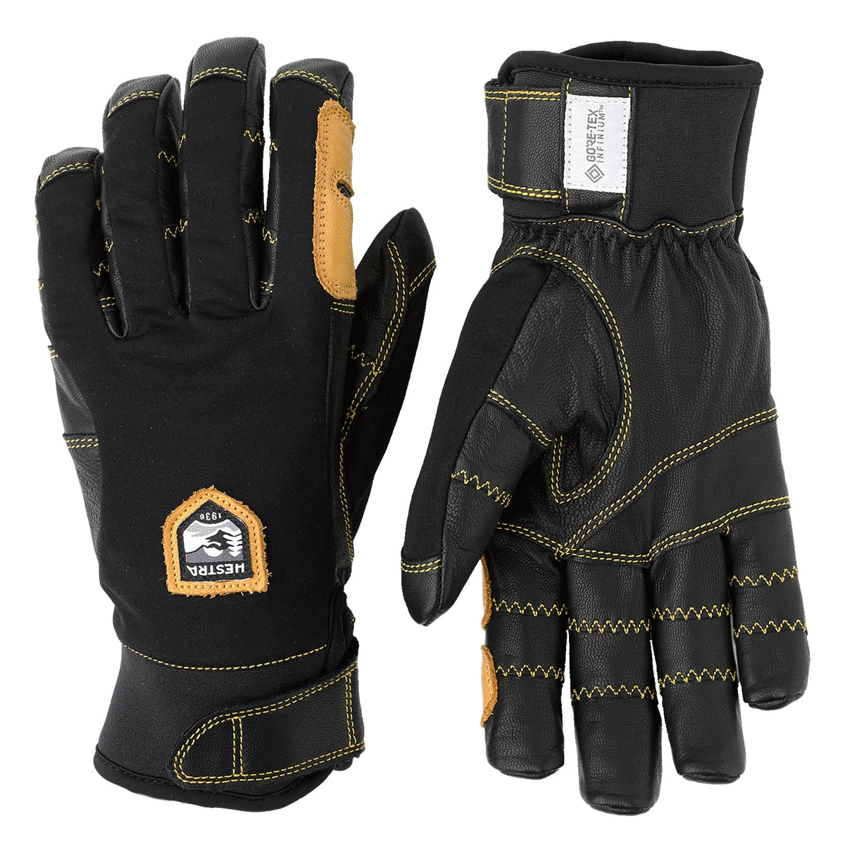 Hestra Outdoor Work Gloves: Ergo Grip Riding Cold Weather Gloves, Black/Black, 7