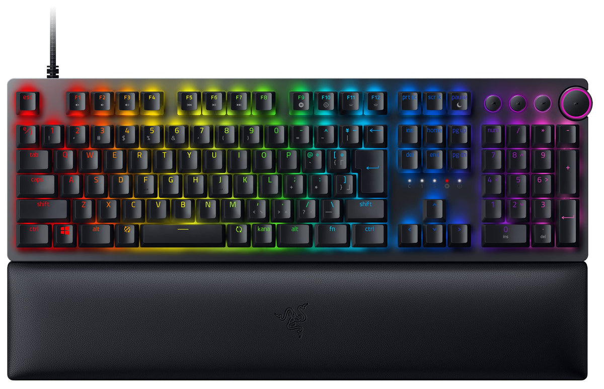 Razer RZ03-03931500-R3J1 Huntsman V2 Gaming Keyboard, JP Clicky Optical Switch, Japanese Layout, Optical Switch, Clicky Texture, Quiet, Double Shot, PBT, Keycap, Wrist Rest, Chroma RGB, Black