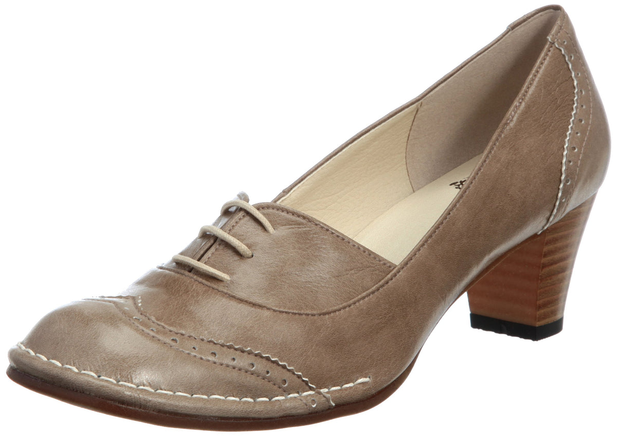 Jelly Beans 753-30496 Lace-up Stitch Pumps (Cushioned Insoles), Camel, 23.0 cm 2E