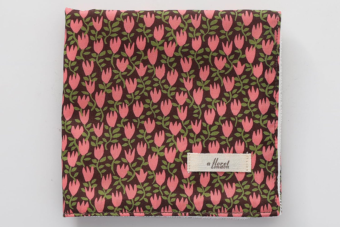 DDintex Floret London Stitched Hand Towel, Paper Tulips, Pink, 9.8 x 9.8 inches (25 x 25 cm) [Liberty Print]
