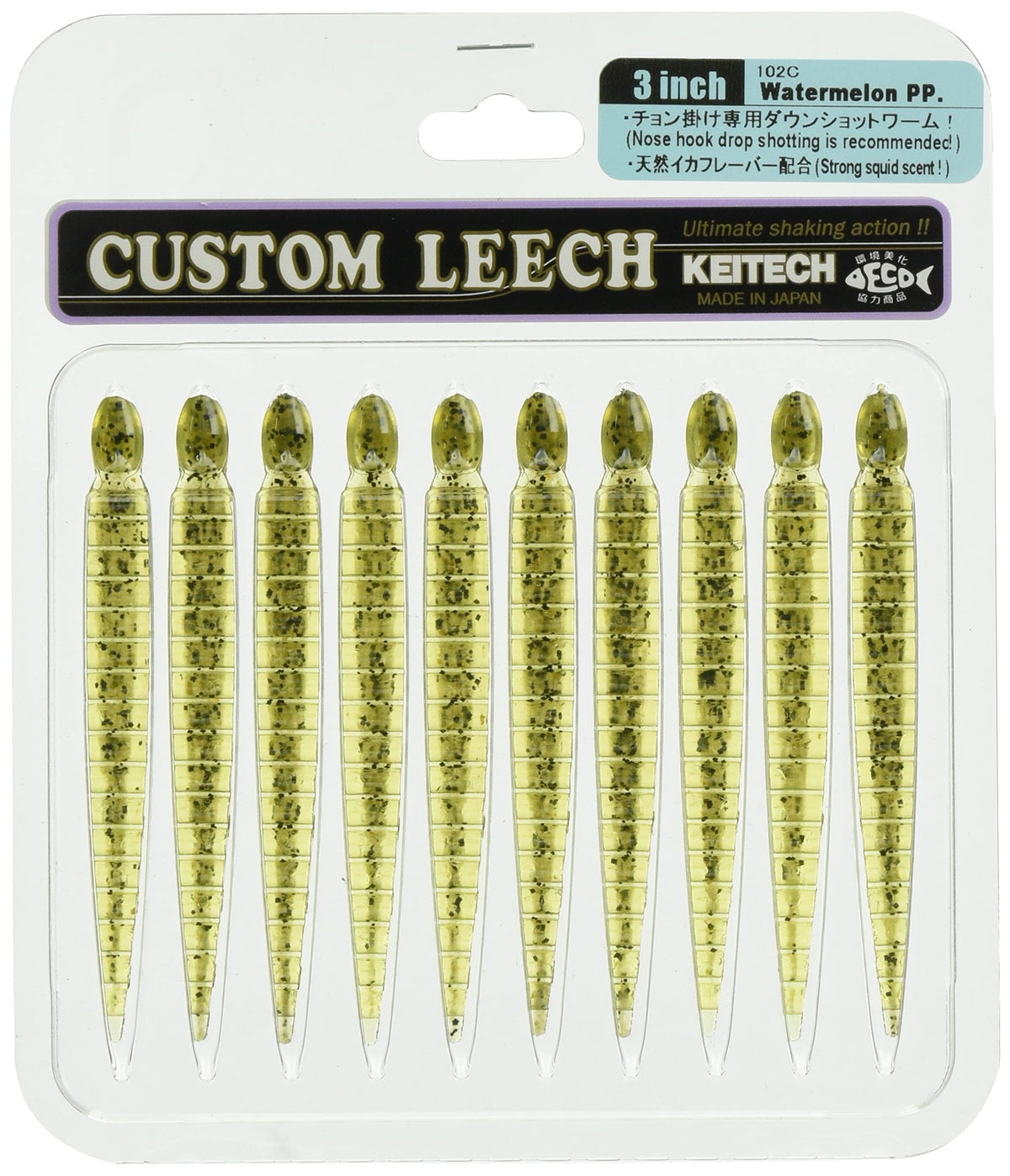 Keitech L3102 Custom Leech Watermelon, 3"
