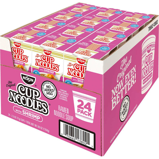 Nissin the Original Cup Noodles with Shrimp Twenty-four 2.5 Ounce Ramen Cups