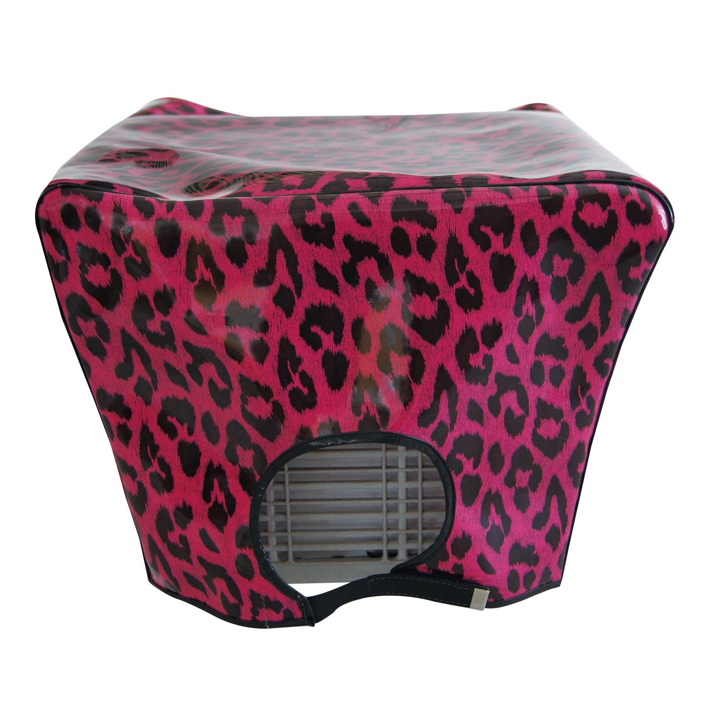 Sanada Bicycle Basket Cover, Easy Installation, Velcro Type, Leopard Print, Pink