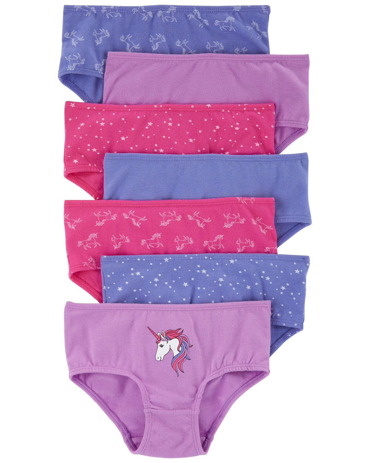 Carter's Girls' Little 7-pack Underwear (Purple/Blue/Pink Unicorn, 14 Years)