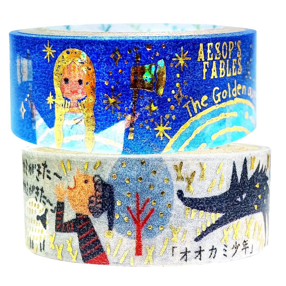 シール堂 Siirdo ks-dt-20078 Shinzi Katoh Sparkling Masking Tape, Set of 2, Q1, Aesop