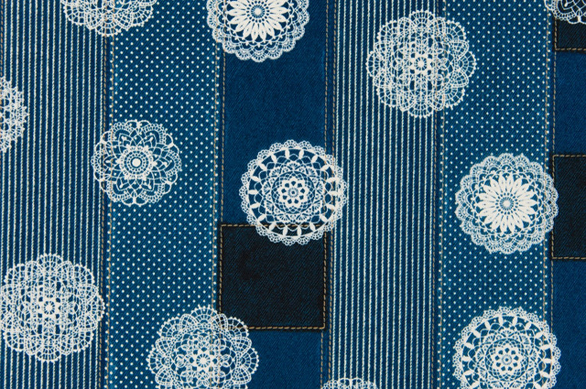 Cosmo textile denim patchwork twill AP45311 about 110 cm Width