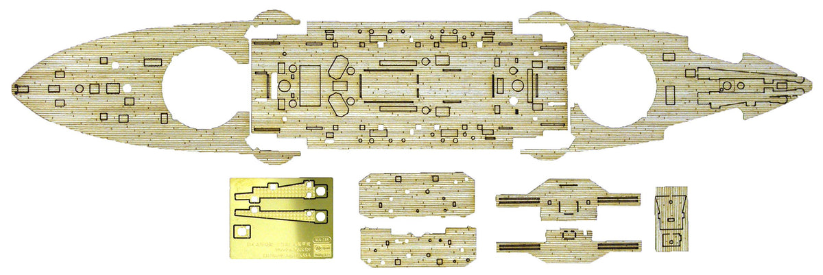 Hasegawa QG48 1/350 Japanese Navy Battleship Mikasa Battle of Japan Sea Wooden Deck Plastic Model Parts