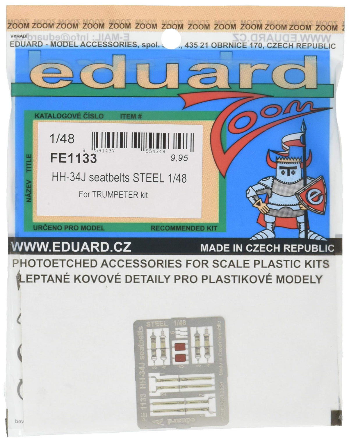 Edaldo 1/48 Zoom Series HH-34J Seat Belt Stainless Steel (for Trumpets) Plastic Model Parts EDUFE1133