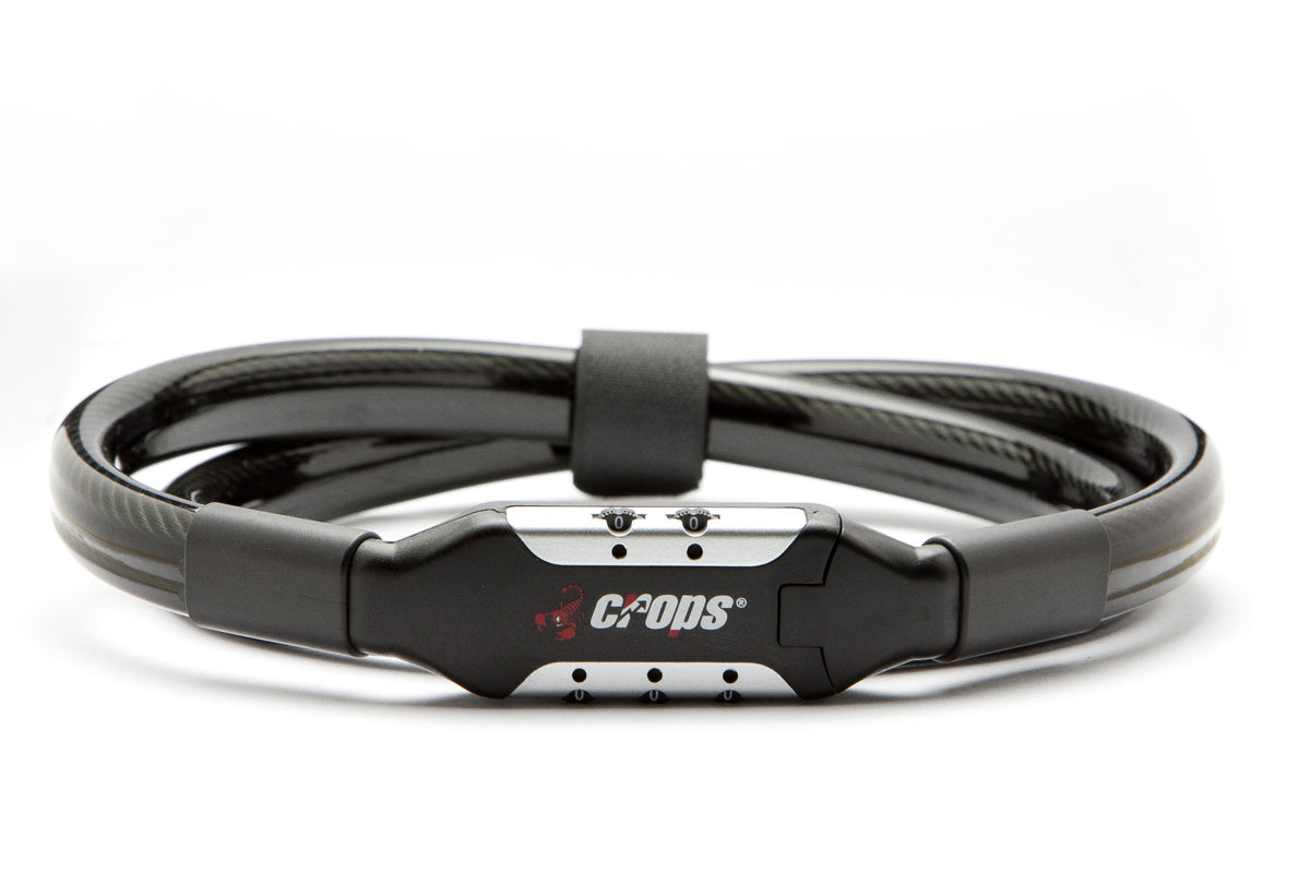 Crops TSURUGI Double Wire Dial Lock K5/Φ0.4 x 70.9 inches (10 x 1800 mm), Smoke