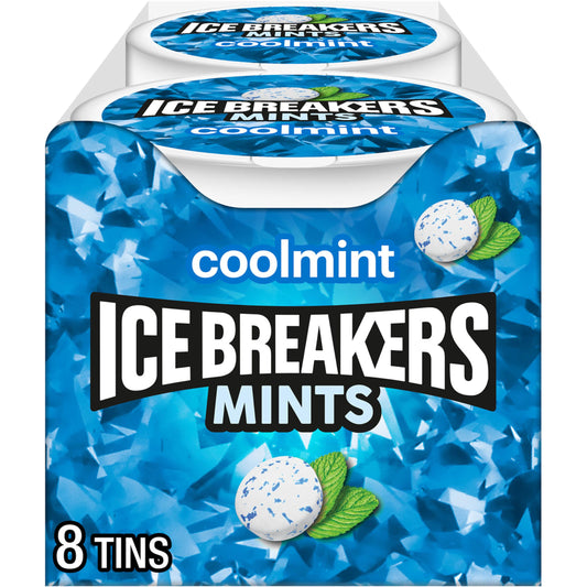 ICE BREAKERS Coolmint Sugar Free Mints Tins, 1.5 oz (8 Count)