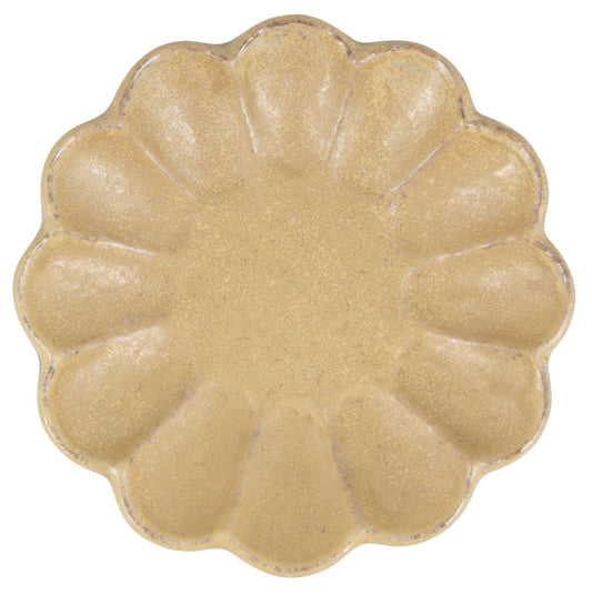 うつわ魯庵 Mino Ware 555-0016 Kaneko Komohei Linka Plate, Medium Plate, Tea, Kneeling Flowers, Diameter Approx. 6.7 inches (17 cm), Microwave and Dishwasher Safe, Made in Japan