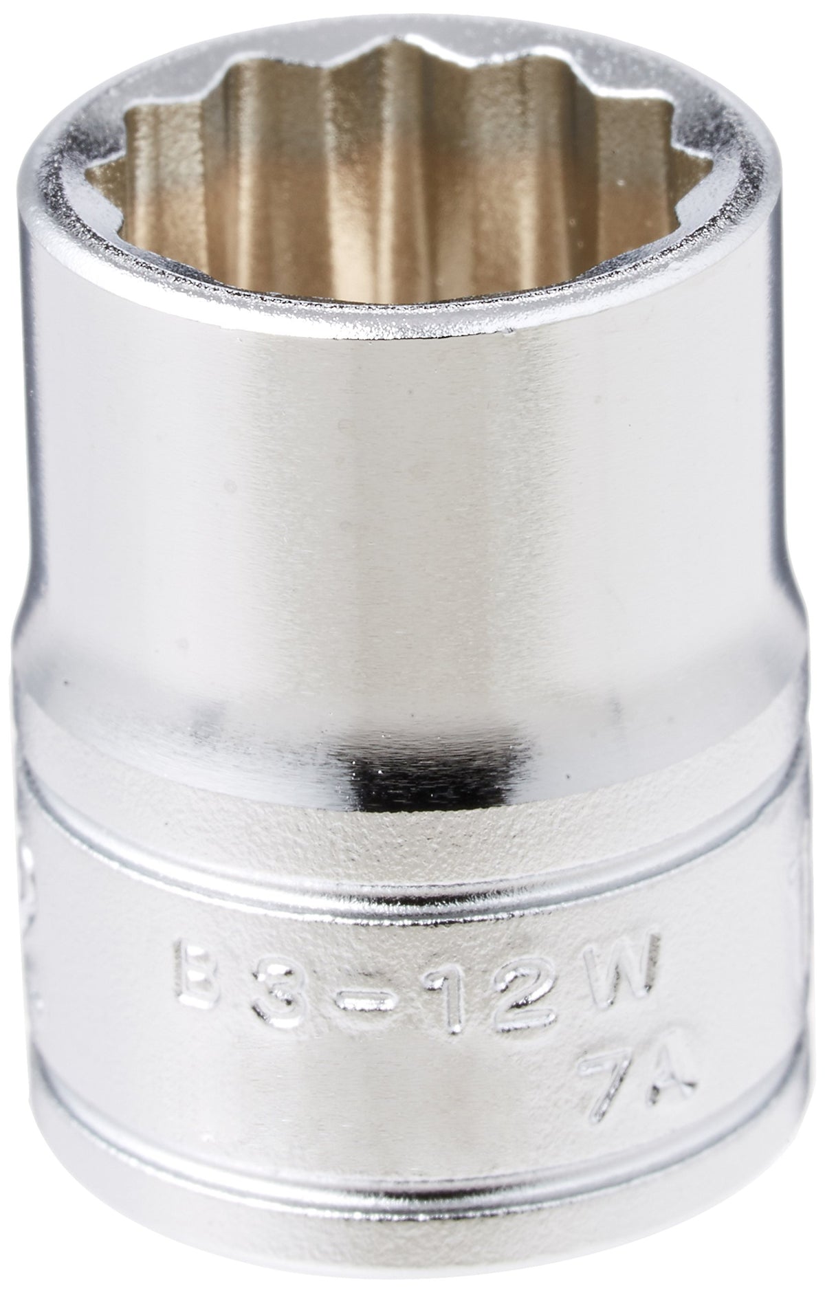 Kyoto Tool (KTC) Socket 12 Angle, B312W, Opposite Side Dimensions: 0.5 x Insertion Angle: 0.4 x 0.4 x Total Length: 0.9 inches (12.0 x 9.5 x