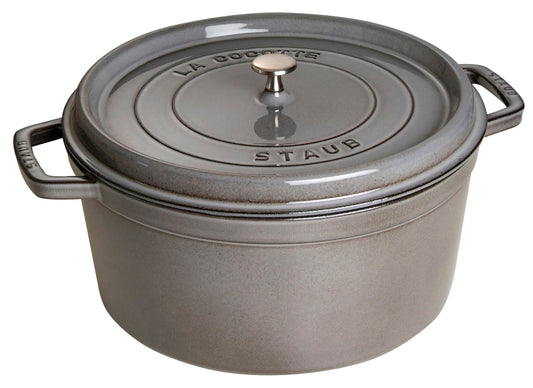 Staub Round Cocotte - 13.25Qt - Graphite Grey