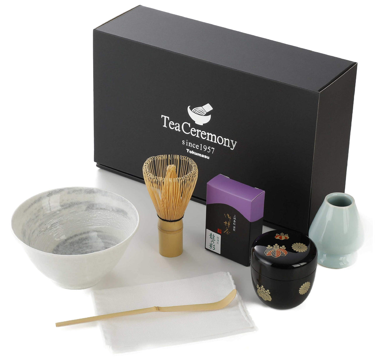 Matcha Set, 7-Piece Set with Choose Matcha Bowl, Chutai Temple Tea Tools (Brush), Original Box Included