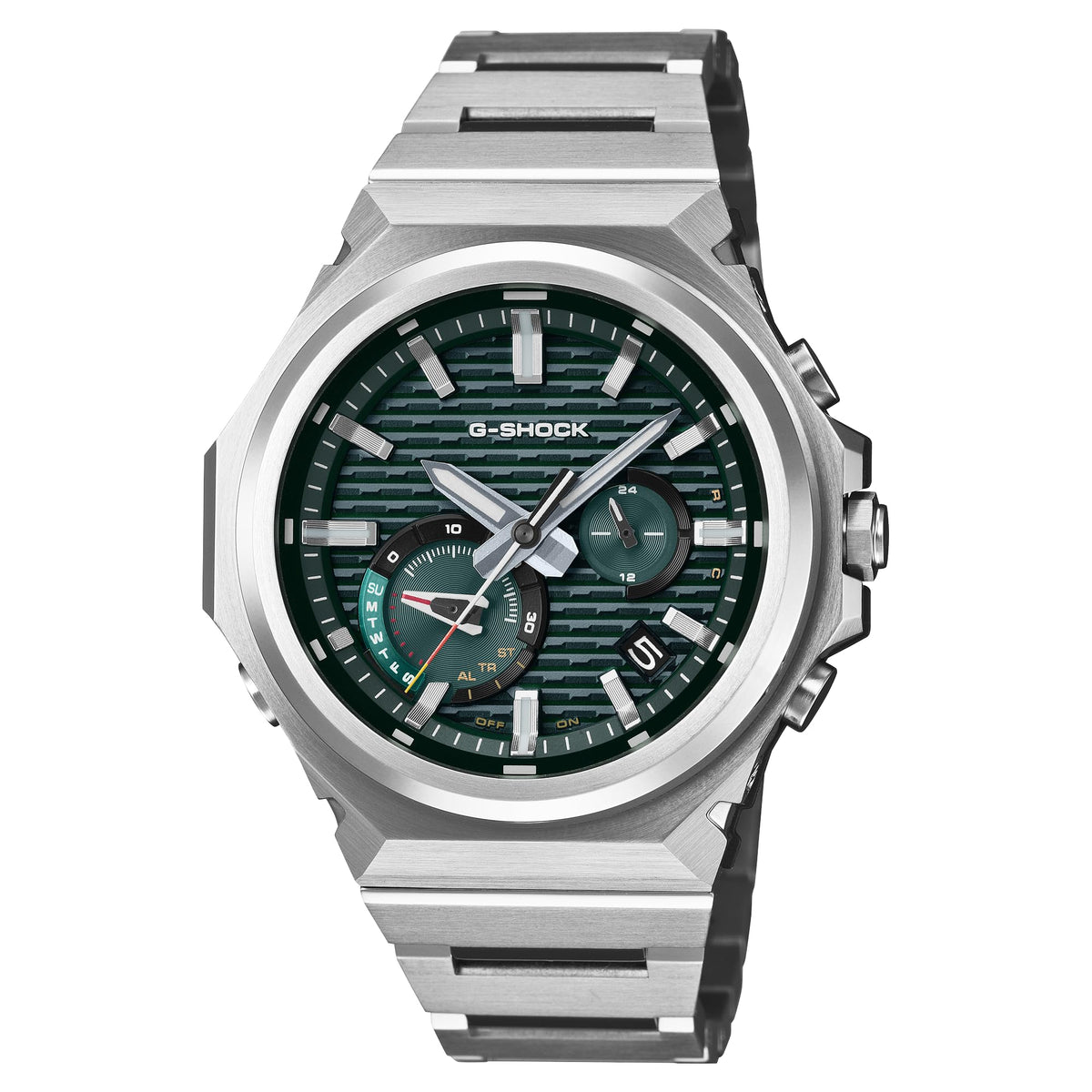 G-Shock Men's Casio G-Steel GST-B1000 Series Green Dial Stainless Steel Watch GSTB1000D-3A