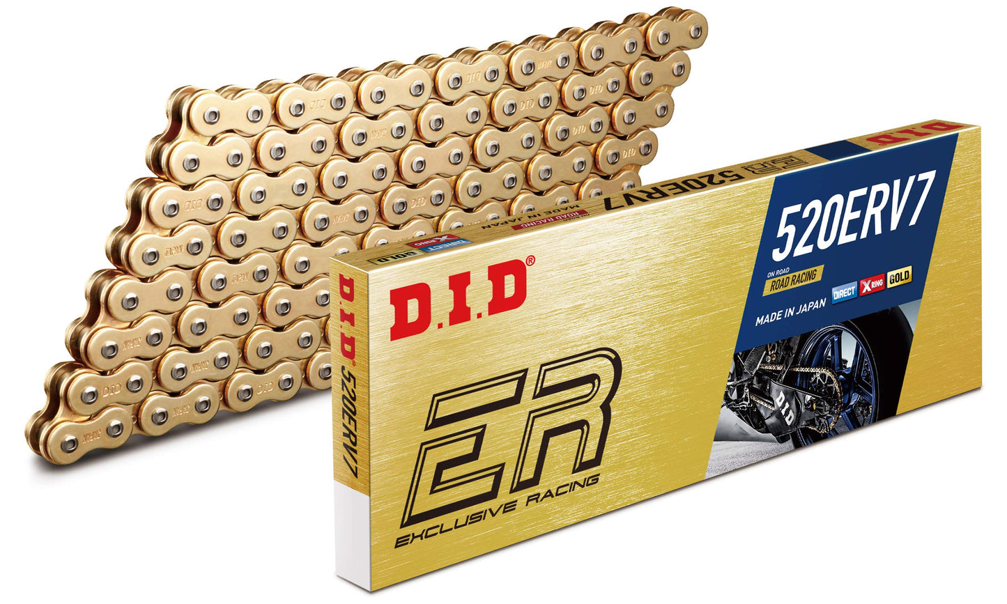 DID (520ERV7104ZB) Gold 104 Link High Performance ERV7 Series X-Ring Chain with Connecting Link