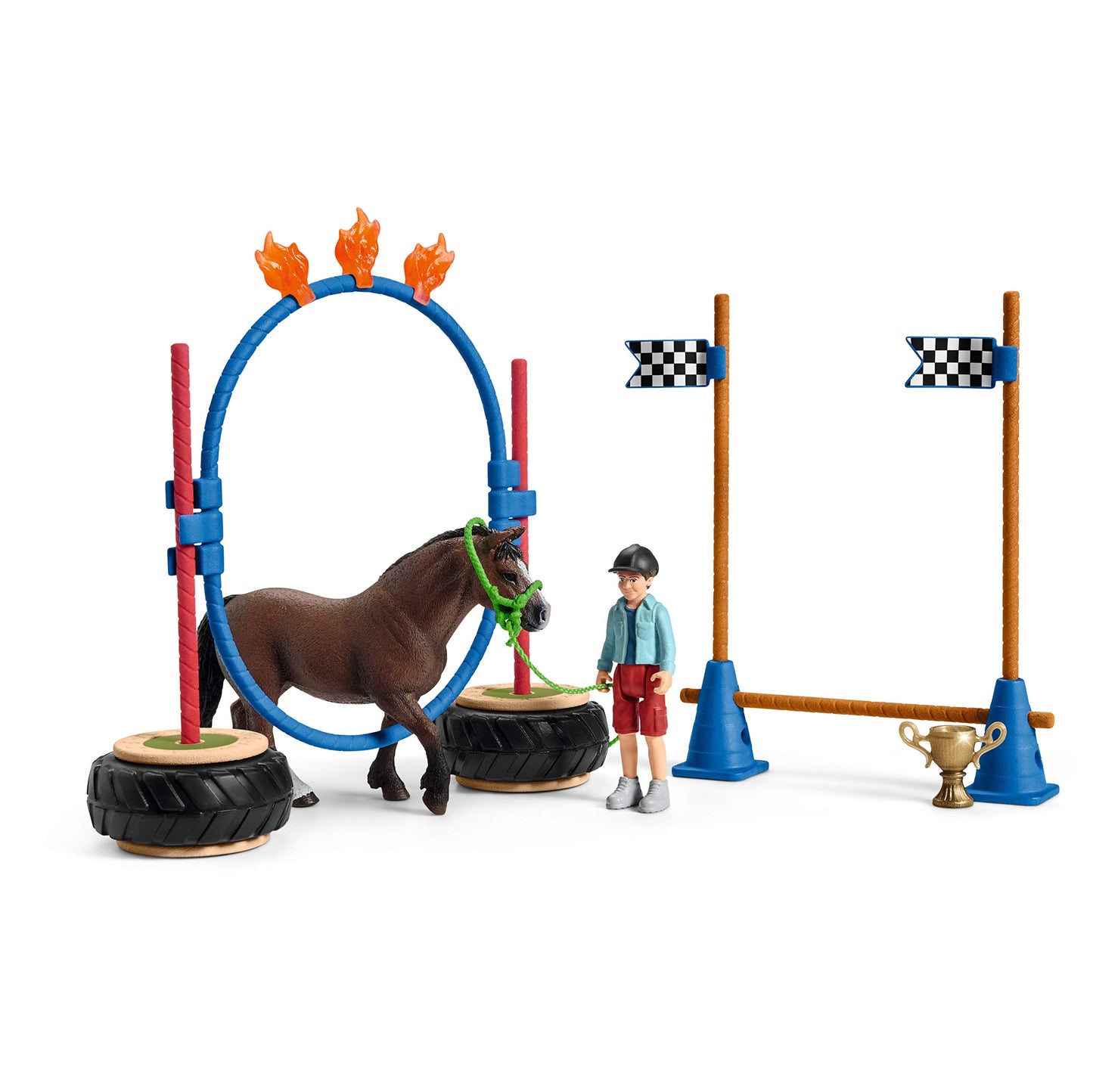 Schleich Farm World - 26Pc Pony Agility Race Playset - Kids Ages 3+ | 42482