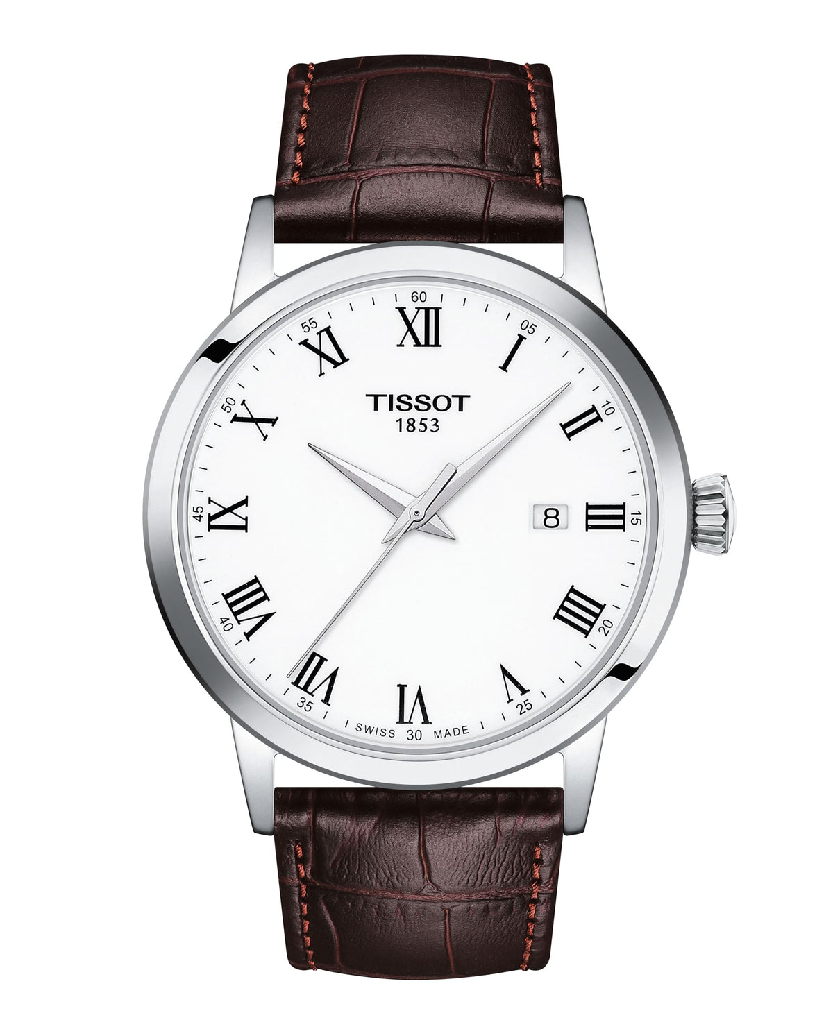 Tissot mens Classic Dream Stainless Steel Dress Watch Brown T1294101601300