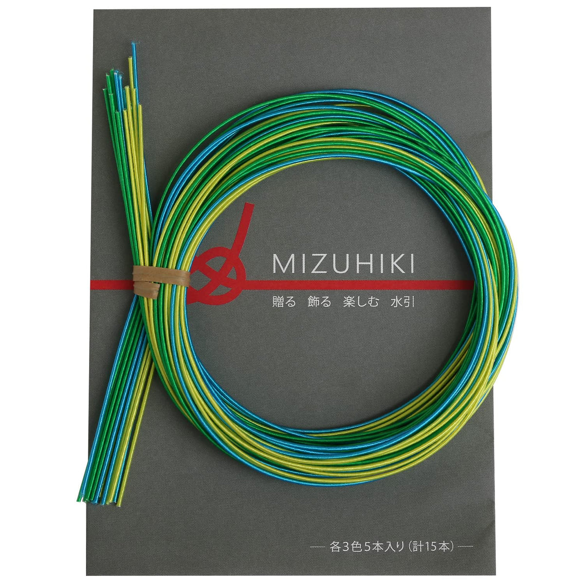 piece MIZUHIKI PHC-100-9 Mizuhiki Assorted Set with Leaflet, 3 Colors, Pack of 5 Each