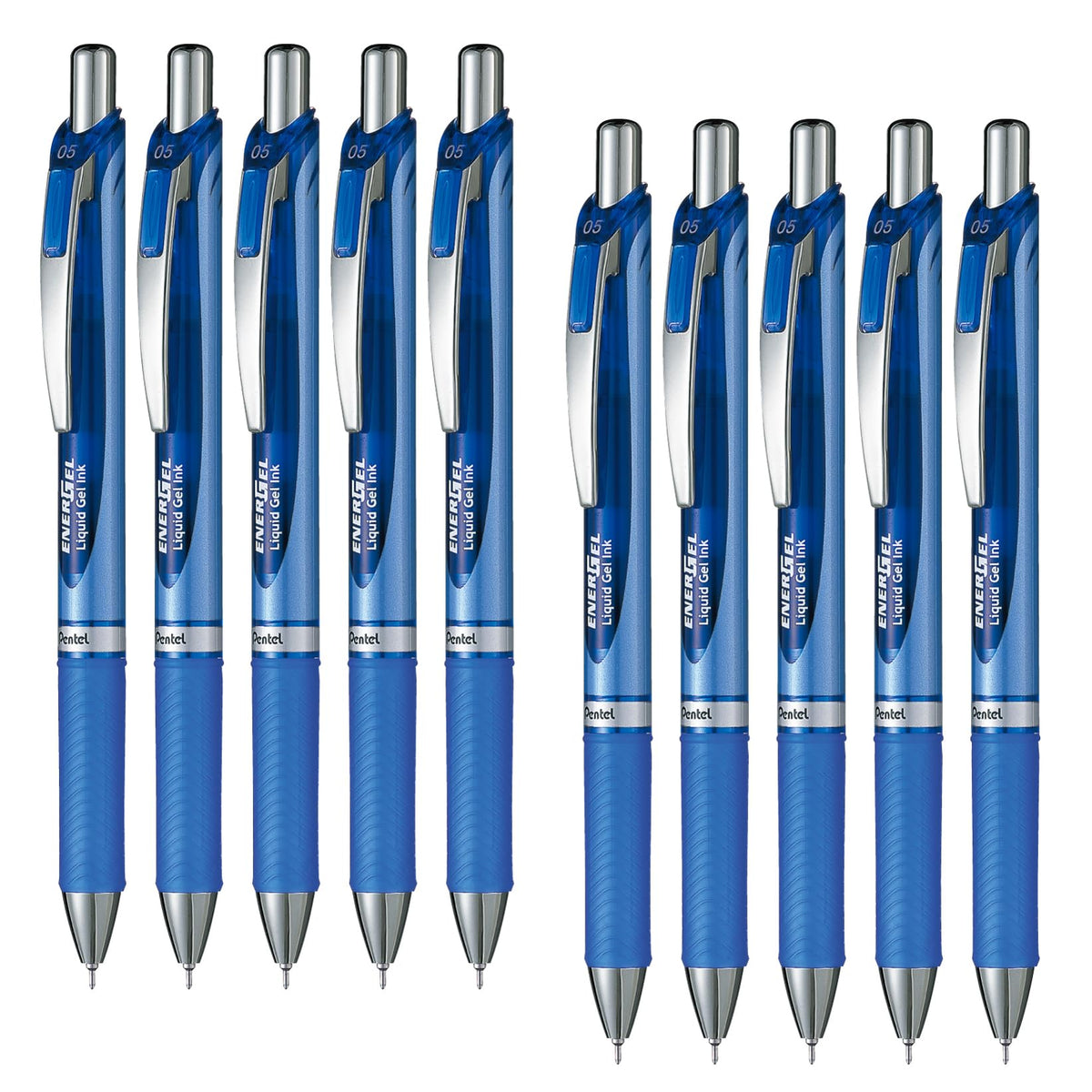 Pentel BLN75-C EnerGel Ink Ballpoint Pen, Blue, 10 Pieces