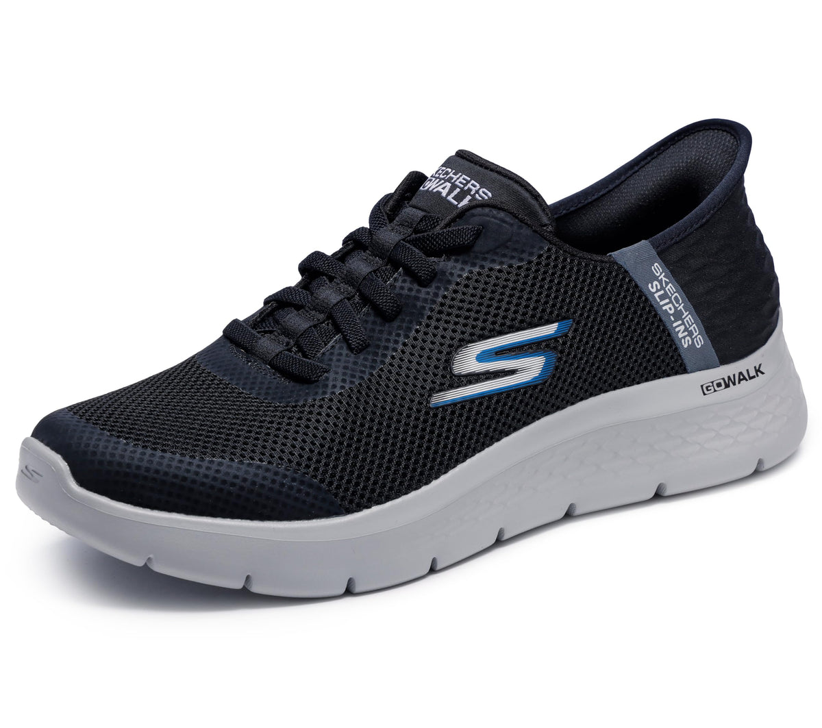Skechers Men's Hands Free Slip-ins: Go Walk Flex Hands Up Sneaker, Black/Gray, 10.5 X-Wide