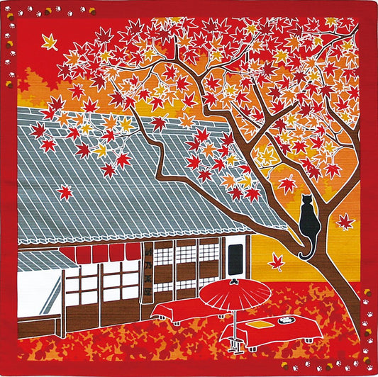Yamako 88595 Small Furoshiki, Autumn Leaves, 19.7 x 19.7 inches (50 x 50 cm)