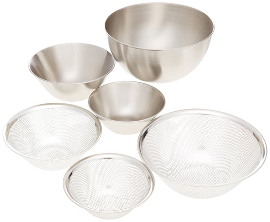 Sori Yanagi stainless bowl punchingstrainer (16.19.23) 6pcs