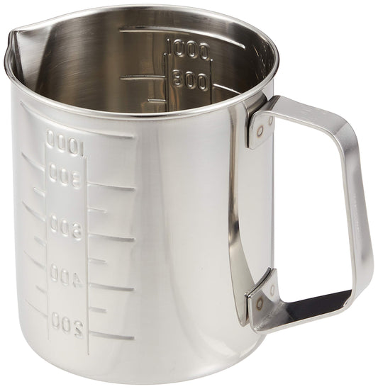 Endo Shoji TKG BMZ01001 Water Trout, Measuring Cup, 0.3 gal (1 L), Stainless Steel, Rust Resistant, Hygienic, Easy to Use, Includes Spout and Scale, Diameter 4.3 x 4.8 inches (108 x 123 mm),