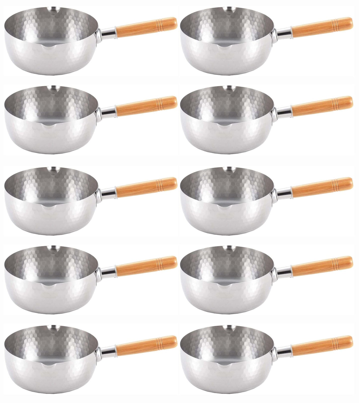Japanese Stainless Steel Yukihira Saucepans 22cm Cooking Pot, 3 Quart, Made in Japan, 10-Pack
