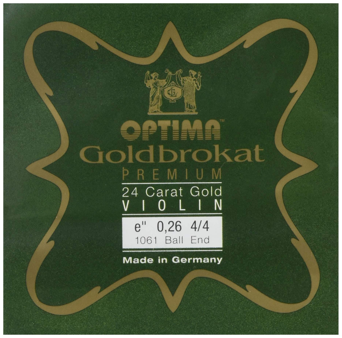 Gold Bro Cut Violin Strings 4/4 E 0.26 mm Ball Premium 24K Gold Plated