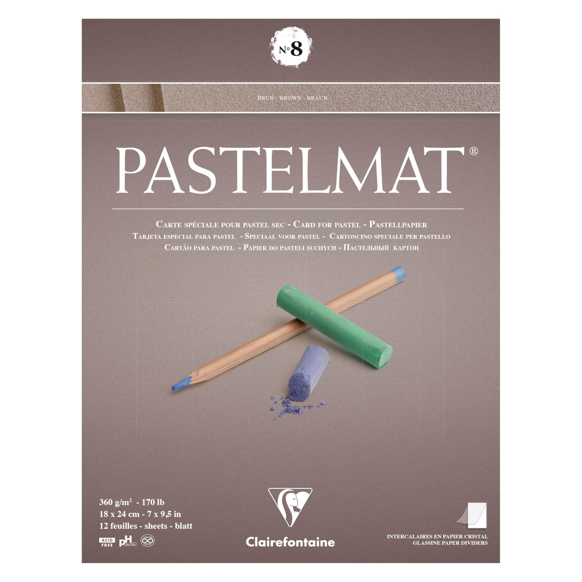 Clairefontaine 96013C - Pastelmat Pad No. 8-12 sh Special Card for Dry