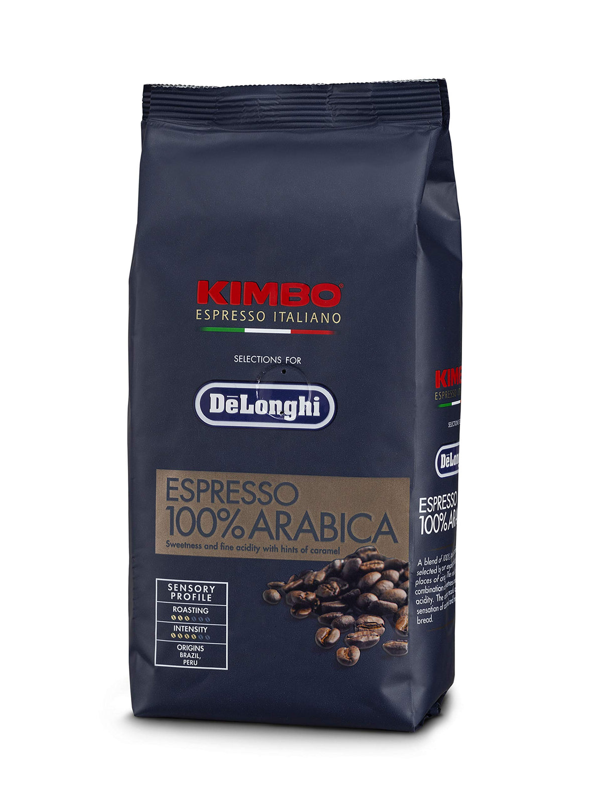 Kimbo pour De'Longhi, Café en grains 100 % Arabica, 250 g