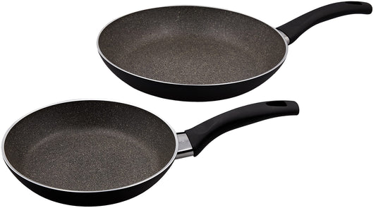 Ballarini Z1020-458 Pavia Frying Pan 2pc Set (7.9 x 11.0 inches (20 x 28 cm), Made in Italy, Amazon Limited Set, Granitium, 5 Layer Coating, 4 Year Warranty