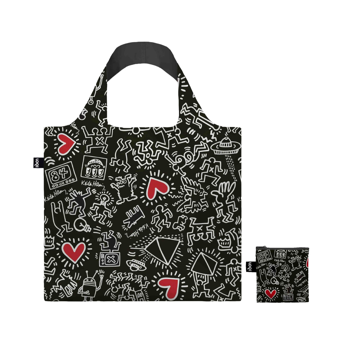 LOQI Museum Collection/KEITH HARING/Black Pattern Bag/KH.BP