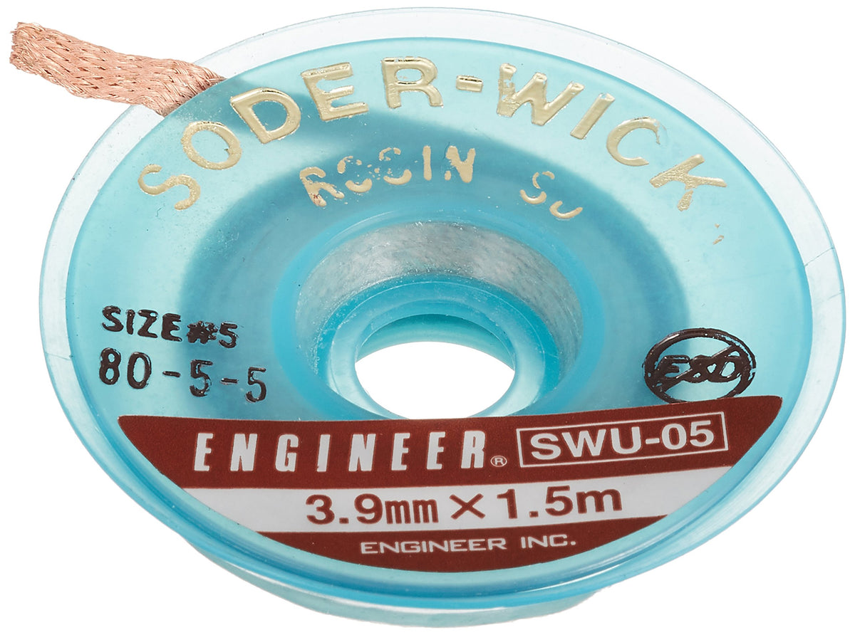 ENGINEER SWU-05 Engineer Solder Wick Solder Suction Line, 1.5 inches (3.9 mm) x 5.9 ft (1.5 m)