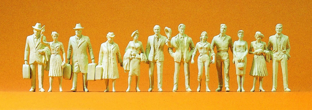 Preiser 63000 Unpainted Figures Standing Passengers & Passers By I Model Figure