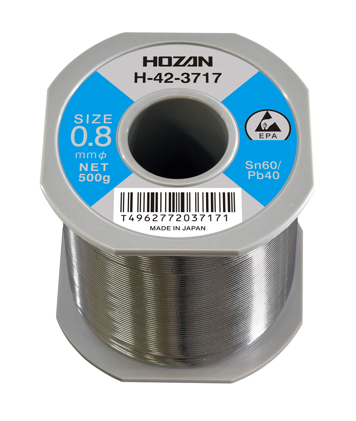 Hozan H-42-3717 60% Tin, 40% Lead, Weight: 17.6 oz (500 g), Length 48.7 ft (134 m), Wire Diameter 0.03 inch (0.8 mm) Φ