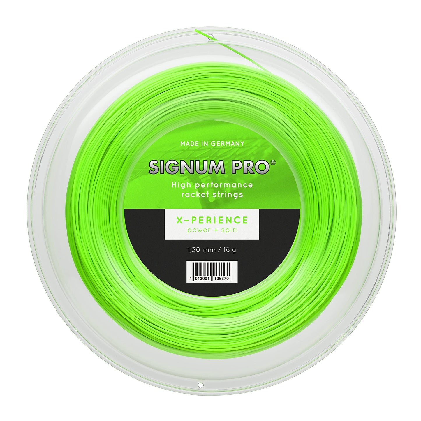 Signum Pro-Pro X-Perience Tennis String Reel 16g 1.30mm-(4013001106370), Green