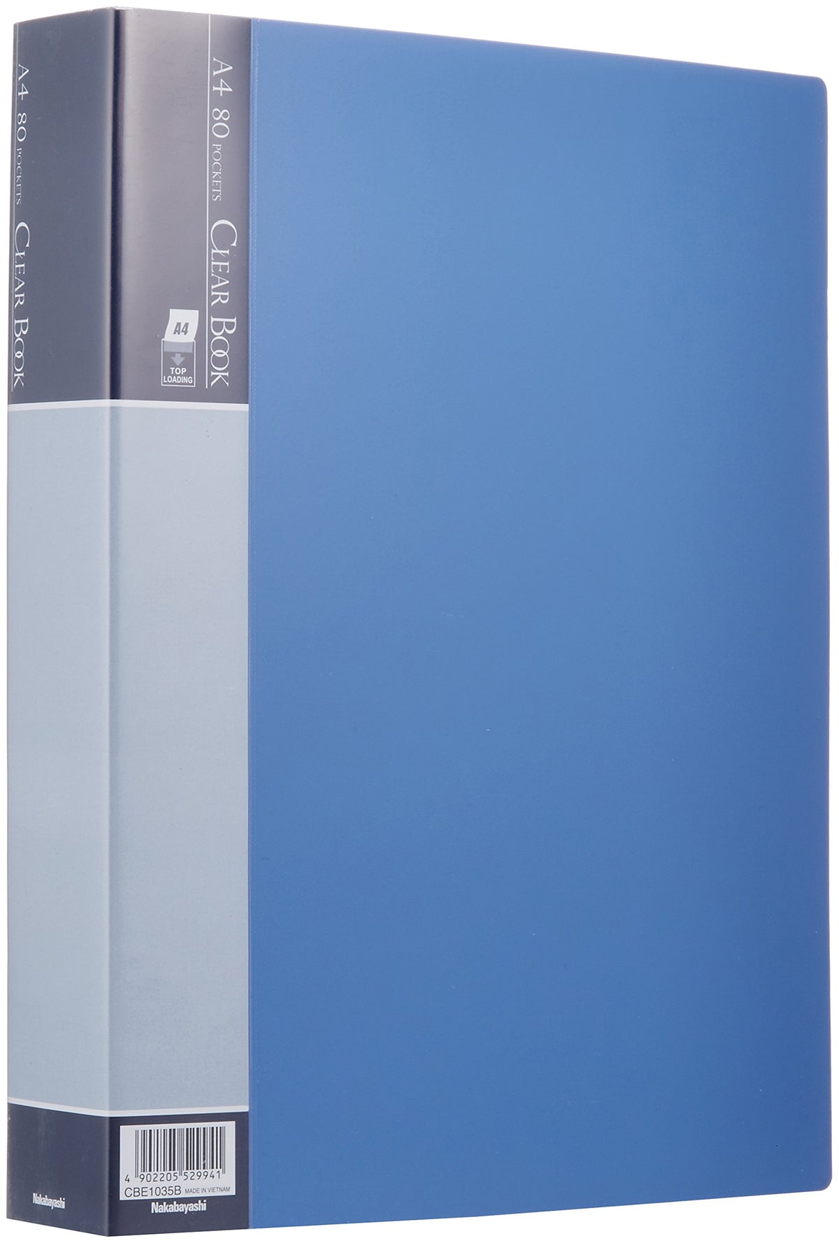 Nakabayashi CBE-1035B Clear Book, Clear File E, A4, 80 Pockets, Blue