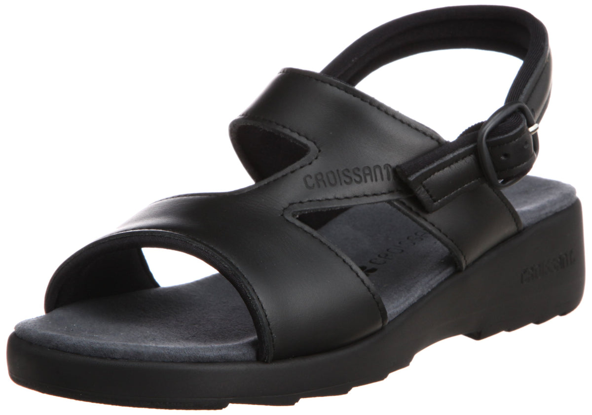 Croissant CR4592 Sandals, Black, 22.5~23.0 cm