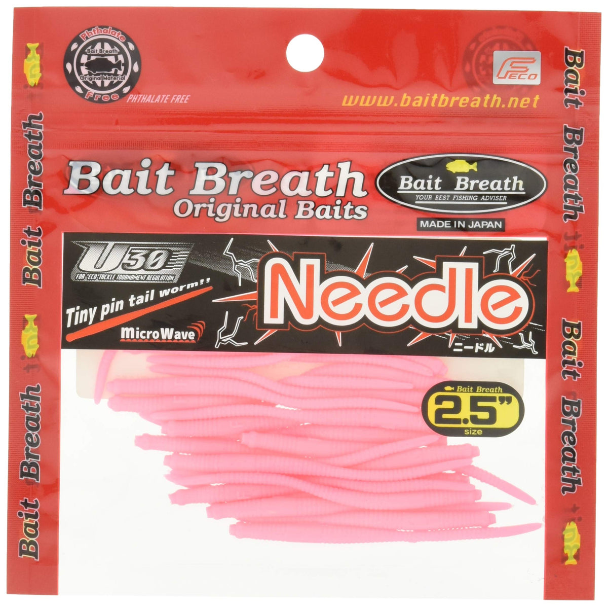 Bait Breath Worm Lure U30 Needle 2.5#129 Bubblegum Pink