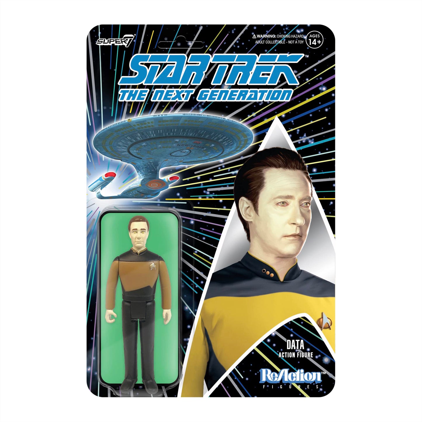 Super7 Star Trek: The Next Generation Data - 3.75" Star Trek Action Figure with Accessory Classic TV Show Collectibles and Retro Toys