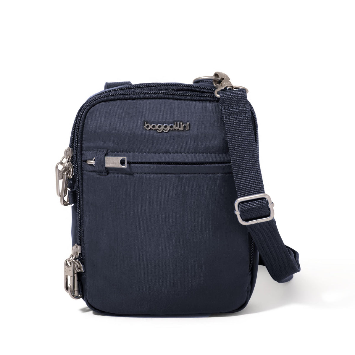 Baggallini Securtex Anti-Theft Mini Everything Crossbody Bag, 6.3"x8.25" RFID, Locking Zippers & Cut-Resistant Strap