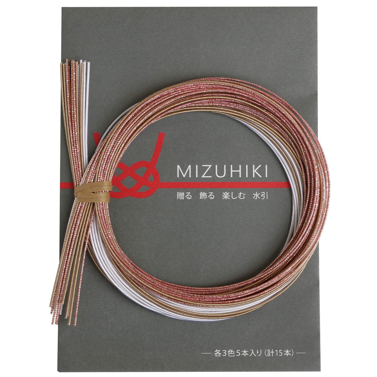 Piece MIZUHIKI PHC-100-4 Mizuhiki Assortment Set with Leaflet, 5 Each of 3 Colors, Nagomi