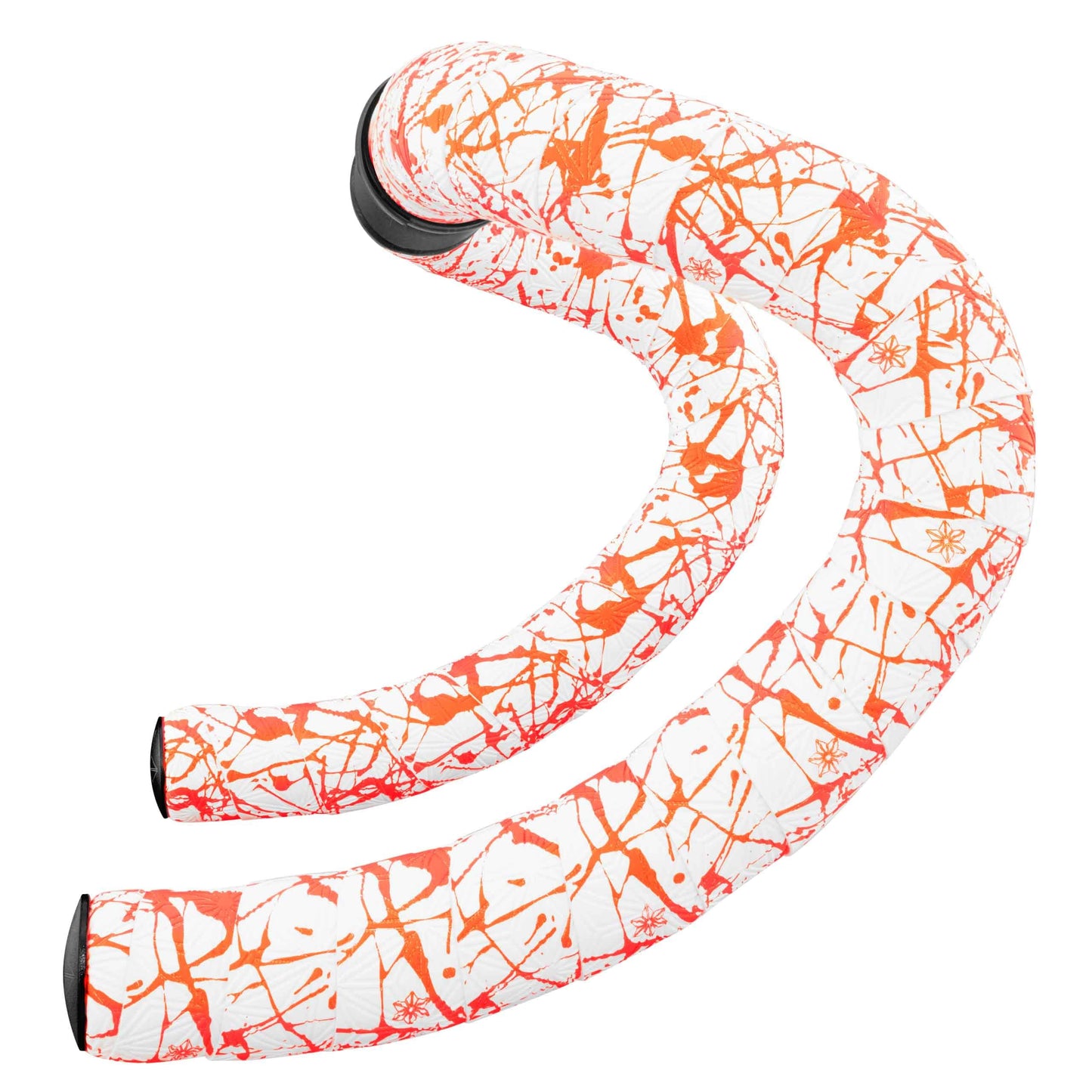 Supacaz Super Sticky Kush White Bar Tape Neon Orange Splat - Cycling Road Bike Handlebar Grip Tape Wrap