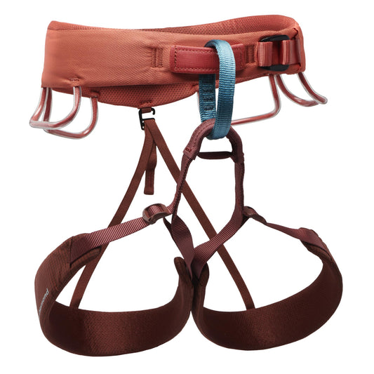 BLACK DIAMOND Women’s Momentum Rock Climbing Harness | Dual Core Construction | Adjustable Waist & Leg Loops | Lightweight Comfort | Baja Sunrise | X-Small