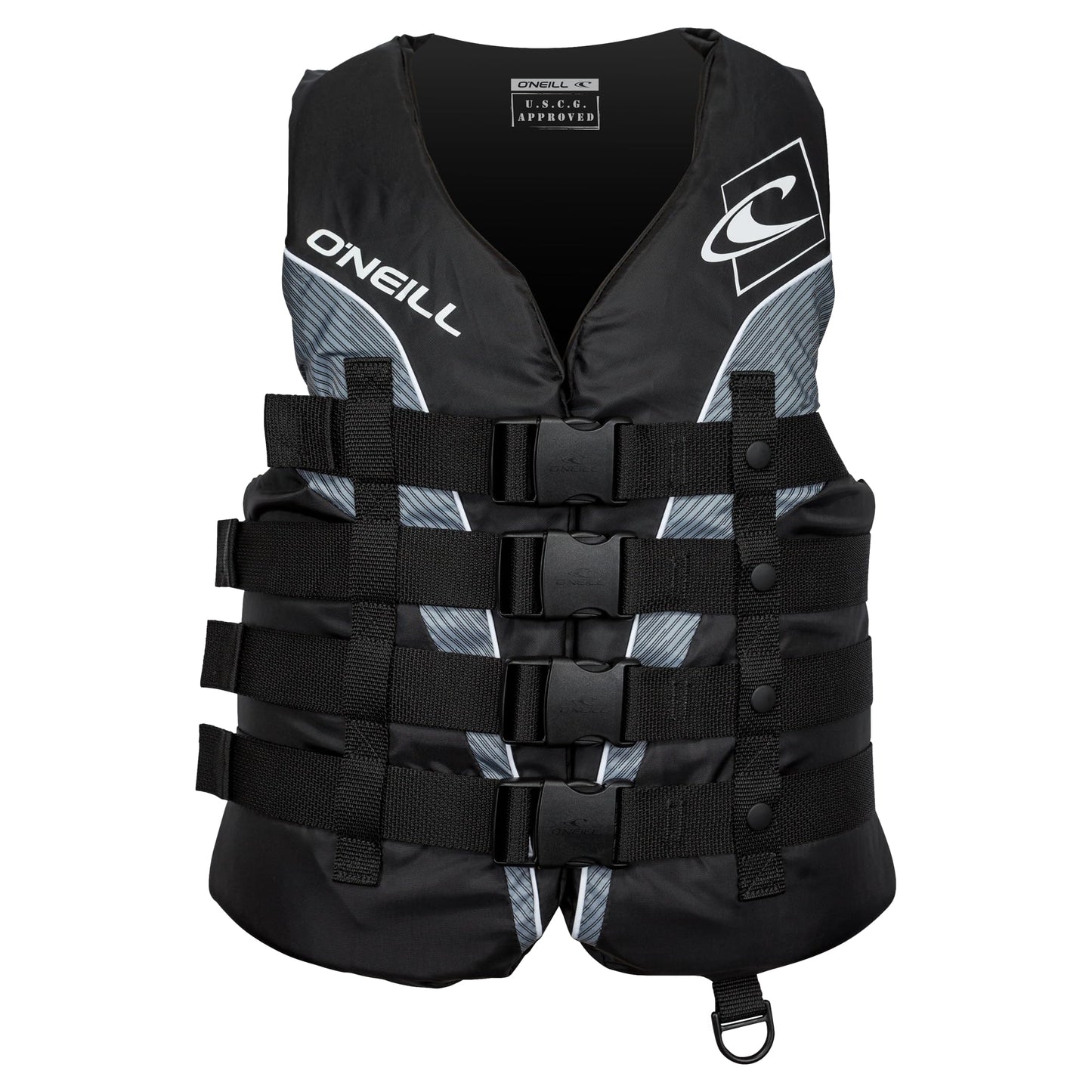 O'Neill Men's Superlite USCG Life Vest,Black/Black/Smoke:White,XL
