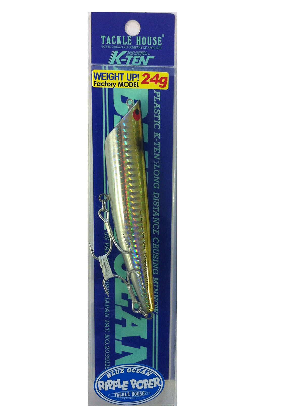 TackleHouse K-Ten Blue Ocean Ripple Popper Factory Tuned Model 4.5 inches (115 mm) 0.9 oz (24 g) Mackerel #114 BKRP115 Lure
